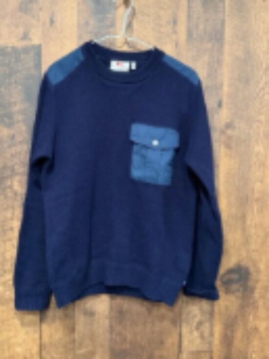 Other - Men's Navy Blue Crewneck Sweatshirt with Denim Pocket